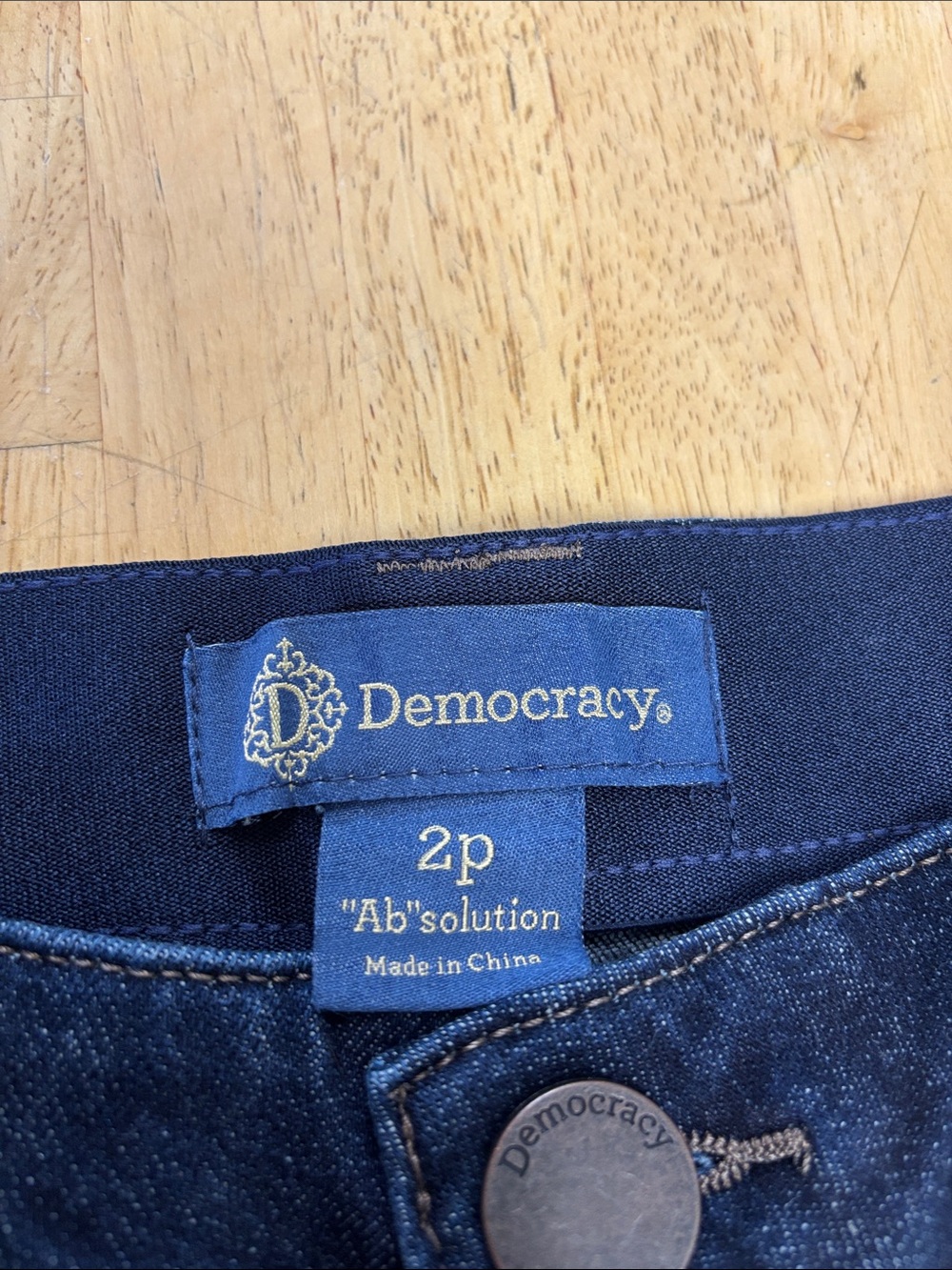 NWT Democracy “Ab” Solution Skyrise Wide Leg Denim Jeans Indigo - Picture 2 of 7